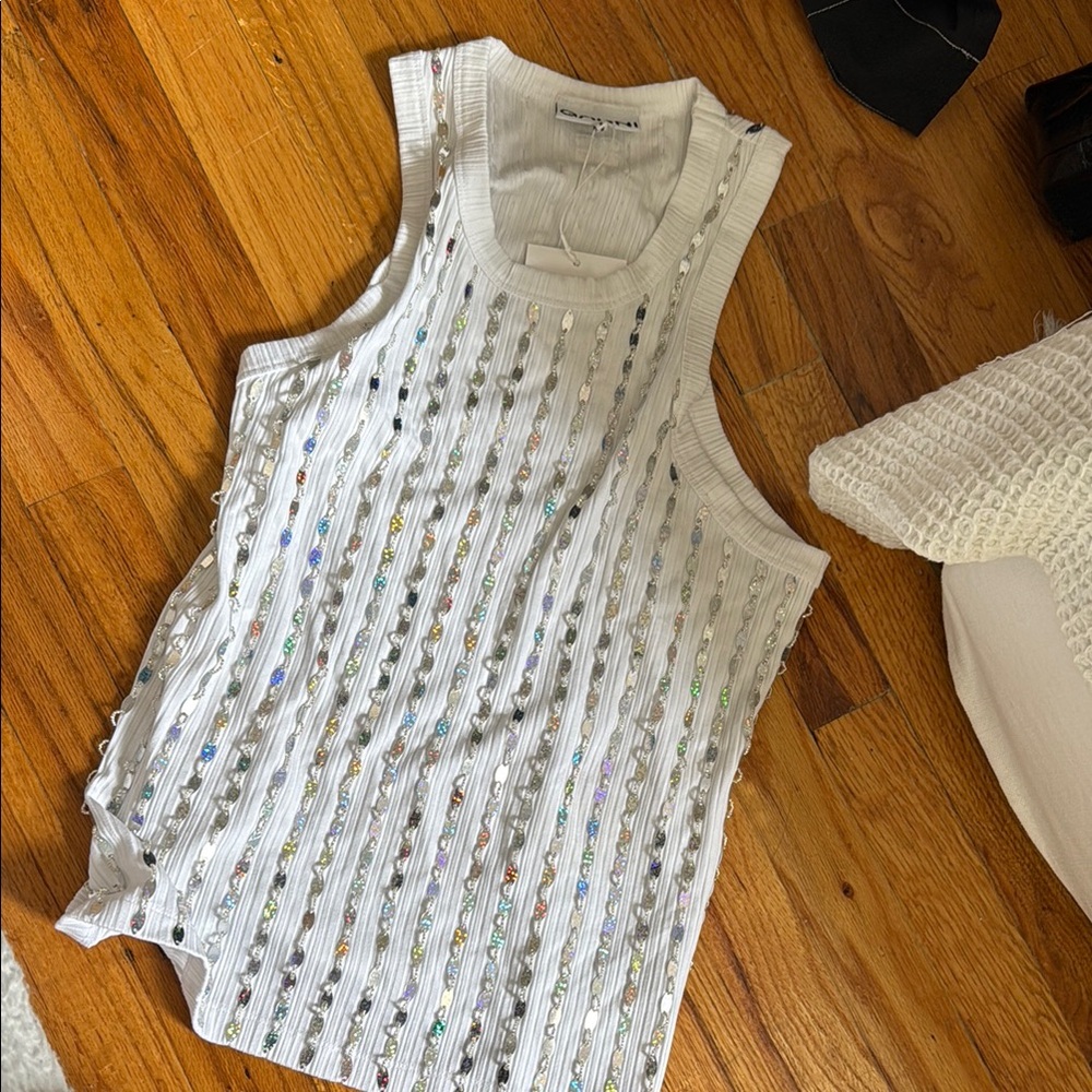 GANNI EMBELLISHED TANK